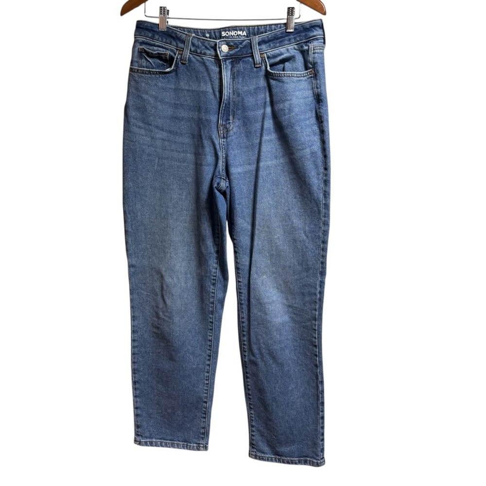 Sonoma Goods For Life Womens‎ Straight Leg High Rise Blue Denim Jeans Sz 10 #817